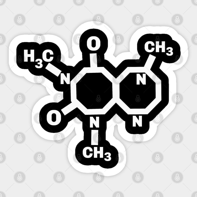 Caffeine Molecule Sticker by SteveW50